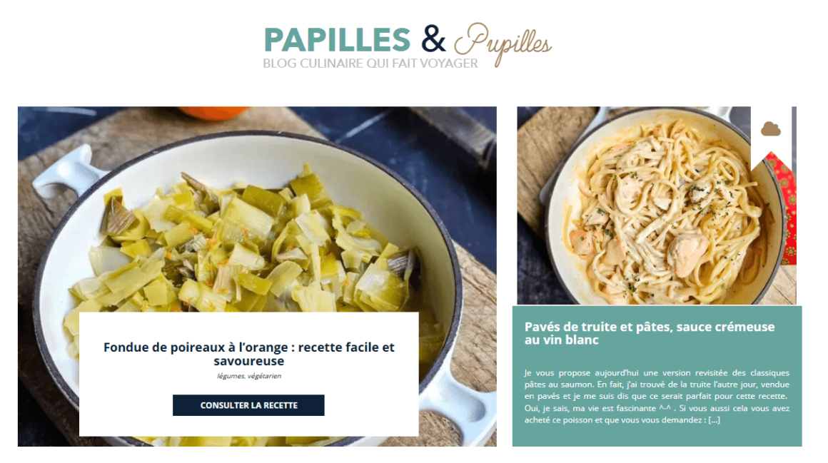 Screenshot issu du blog de Papilles et Pupilles